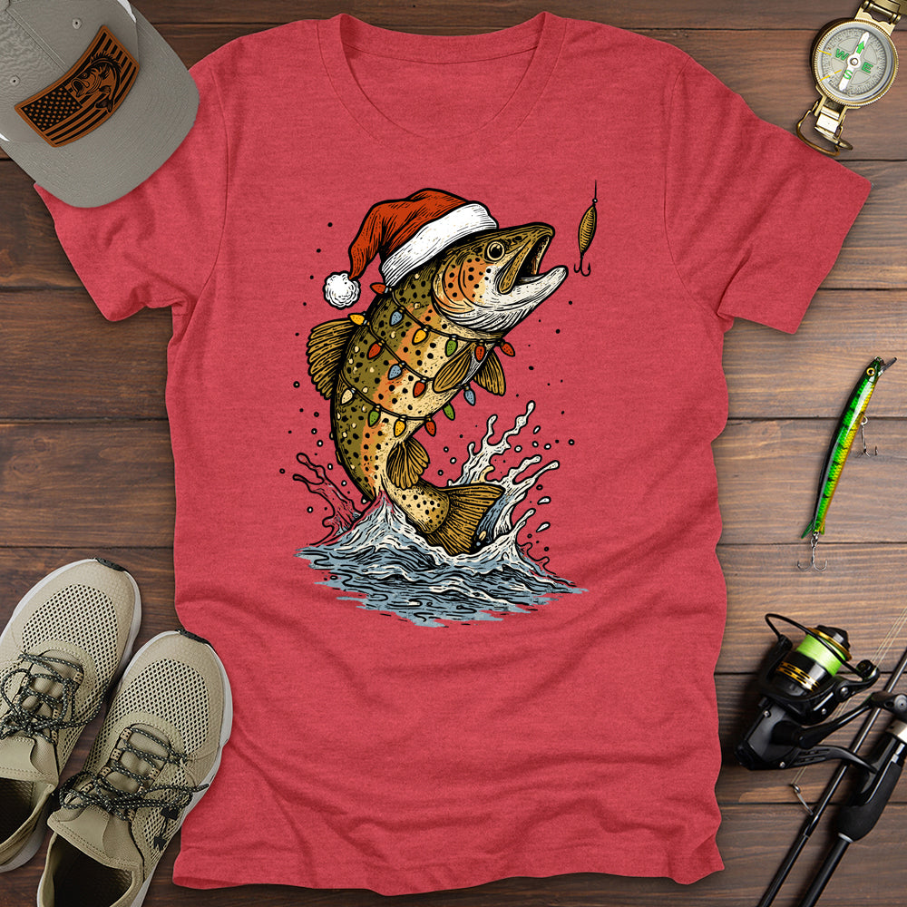 Merry Troutmas T Shirt Gift For Fishing Enthusiast