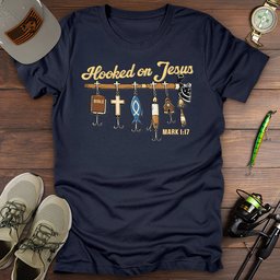 Hooked On Jesus T Shirt Gift For Fishing Enthusiast
