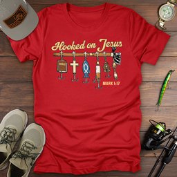 Hooked On Jesus T Shirt Gift For Fishing Enthusiast