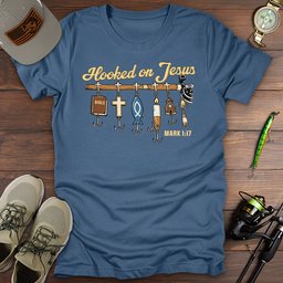 Hooked On Jesus T Shirt Gift For Fishing Enthusiast