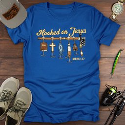 Hooked On Jesus T Shirt Gift For Fishing Enthusiast