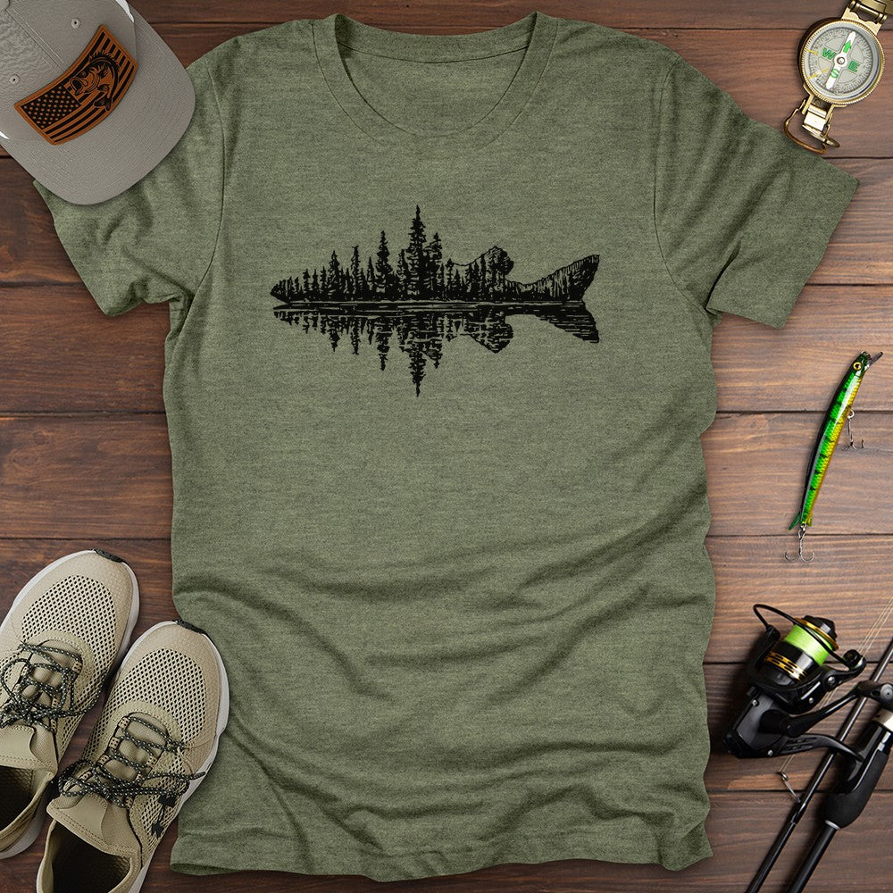 Pine Water T Shirt Gift For Fishing Enthusiast
