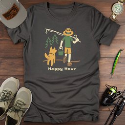 Happy Hour T Shirt Gift For Fishing Enthusiast