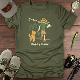 Happy Hour T Shirt Gift For Fishing Enthusiast