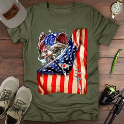 Fishing American Flag T Shirt Gift For Fishing Enthusiast