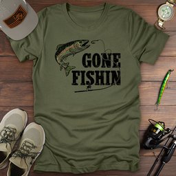 Gone Fishin T Shirt Gift For Fishing Enthusiast