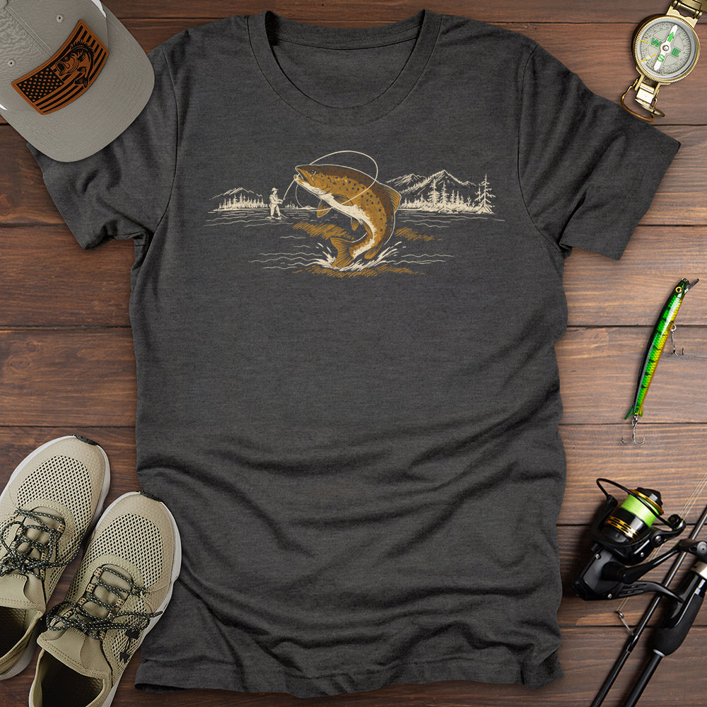 Hooked On The Wild T Shirt Gift For Fishing Enthusiast
