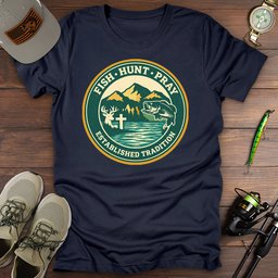 Hunt Fish Pray T Shirt Gift For Fishing Enthusiast