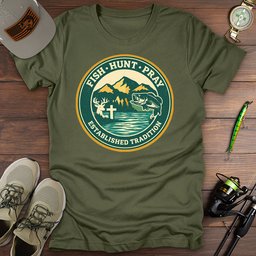 Hunt Fish Pray T Shirt Gift For Fishing Enthusiast