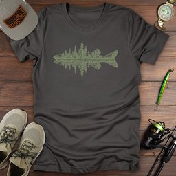 Pine Silhouette T Shirt Gift For Fishing Enthusiast