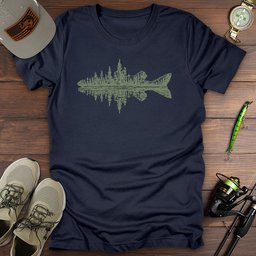 Pine Silhouette T Shirt Gift For Fishing Enthusiast