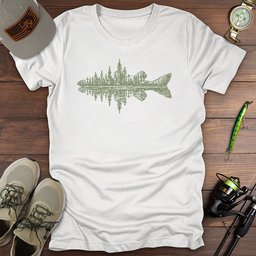 Pine Silhouette T Shirt Gift For Fishing Enthusiast