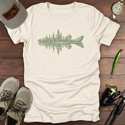 Pine Silhouette T Shirt Gift For Fishing Enthusiast