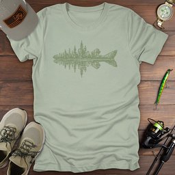 Pine Silhouette T Shirt Gift For Fishing Enthusiast