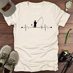 Heartbeat Man Fishing T Shirt Gift For Fishing Enthusiast