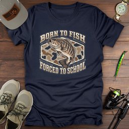 Forced To School T Shirt Gift For Fishing Enthusiast