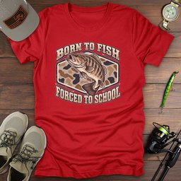 Forced To School T Shirt Gift For Fishing Enthusiast