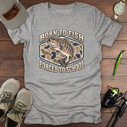 Forced To School T Shirt Gift For Fishing Enthusiast