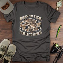Forced To School T Shirt Gift For Fishing Enthusiast