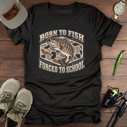 Forced To School T Shirt Gift For Fishing Enthusiast