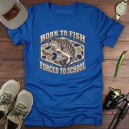 Forced To School T Shirt Gift For Fishing Enthusiast