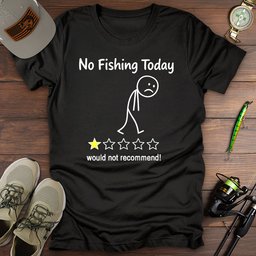 No Fishing 1 Star T Shirt Gift For Fishing Enthusiast