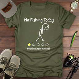 No Fishing 1 Star T Shirt Gift For Fishing Enthusiast