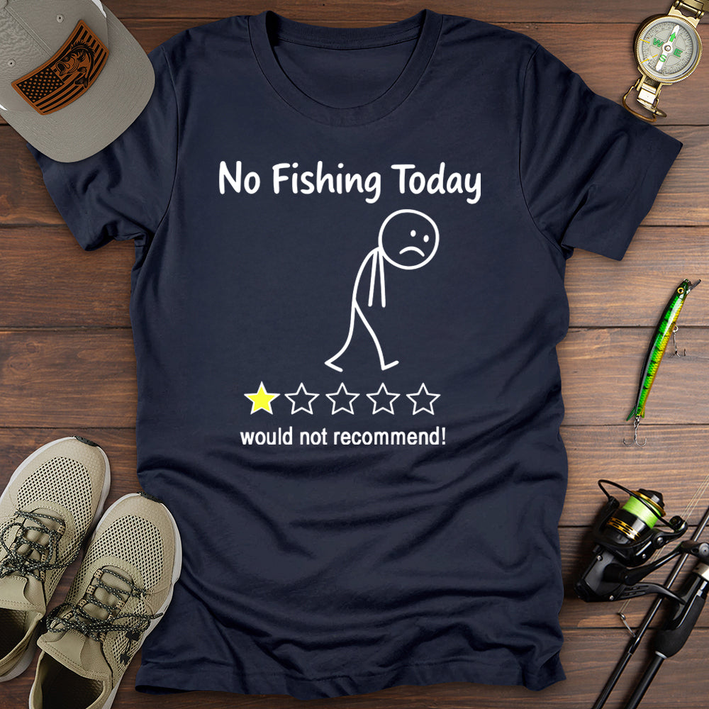 No Fishing 1 Star T Shirt Gift For Fishing Enthusiast