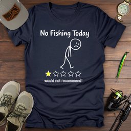 No Fishing 1 Star T Shirt Gift For Fishing Enthusiast