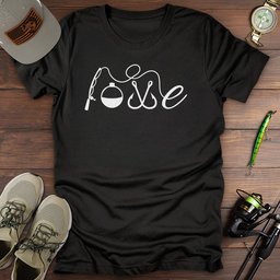 Love Minimal T Shirt Gift For Fishing Enthusiast