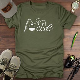 Love Minimal T Shirt Gift For Fishing Enthusiast