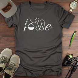 Love Minimal T Shirt Gift For Fishing Enthusiast