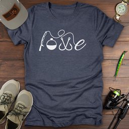 Love Minimal T Shirt Gift For Fishing Enthusiast
