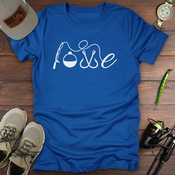 Love Minimal T Shirt Gift For Fishing Enthusiast