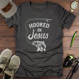 Hooked On Jesus T Shirt Gift For Fishing Enthusiast