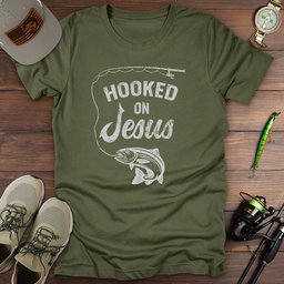 Hooked On Jesus T Shirt Gift For Fishing Enthusiast
