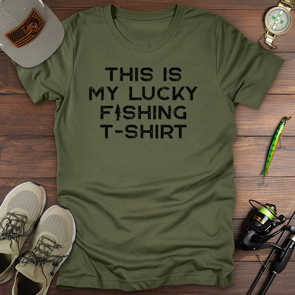 Hooked On Luck T Shirt Gift For Fishing Enthusiast