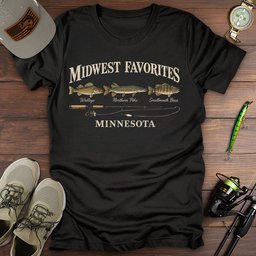 Midwest Favorite T Shirt Gift For Fishing Enthusiast