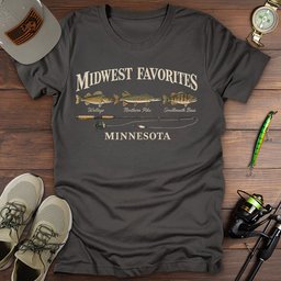 Midwest Favorite T Shirt Gift For Fishing Enthusiast