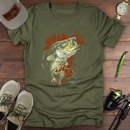Jumping Bass Splash T Shirt Gift For Fishing Enthusiast