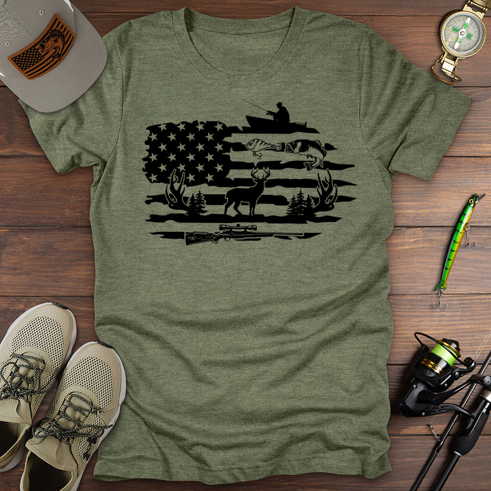 Outdoor Heritage USA T Shirt Gift For Fishing Enthusiast