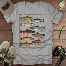 Native Trout USA T Shirt Gift For Fishing Enthusiast