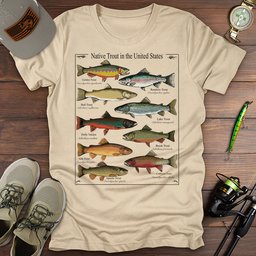 Native Trout USA T Shirt Gift For Fishing Enthusiast