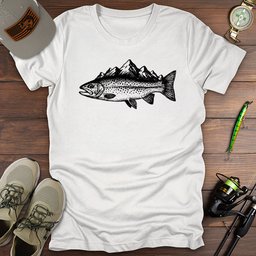 Mountains Fish T Shirt Gift For Fishing Enthusiast