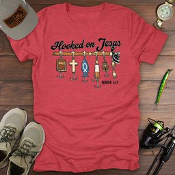 Hooked On Jesus T Shirt Gift For Fishing Enthusiast