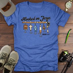 Hooked On Jesus T Shirt Gift For Fishing Enthusiast