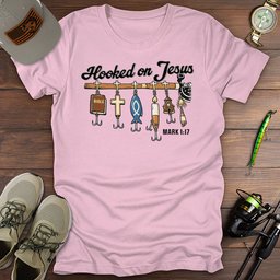 Hooked On Jesus T Shirt Gift For Fishing Enthusiast