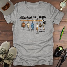 Hooked On Jesus T Shirt Gift For Fishing Enthusiast