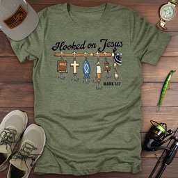 Hooked On Jesus T Shirt Gift For Fishing Enthusiast