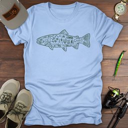 Fishing Blueprint T Shirt Gift For Fishing Enthusiast